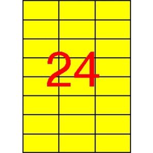 Etikett, 70x37 mm, színes, APLI, sárga, 2400 etikett/csomag 139792996 - Irodai papíráru