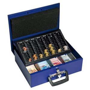 Pénzkazetta, Euro bankjegyekhez és érmékhez, 35,5x27,5x10 cm, WEDO "UNIVERSA", kék 139793181 - Pénzkazetta