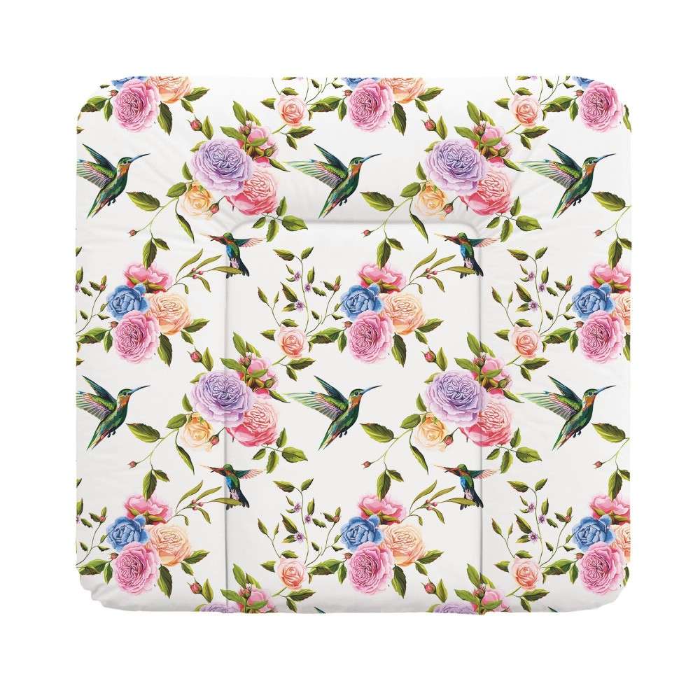 Ceba Flora&Fauna puha Pelenkázó lap 70x75cm - Virág - fehér-rózsaszín