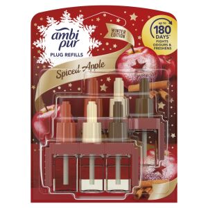 Ambi Pur 3Volution Spiced Apple пълнители за електрически освежител за въздух, зимно издание, бори се с миризмите и освежава до 180 дни - Освежител за въздух