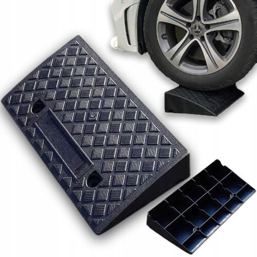 Čierna obrubníková rampa pre autá, prenosná prahová rampa, pomôcka pre prístup vozidiel