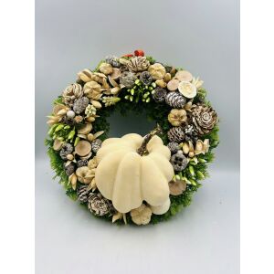 Natur 30cm tökös őszi ajtódísz természetes elemekkel - Ajtódísz