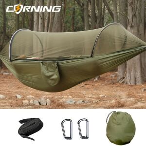 Extra Nagy Szúnyoghálós Függőágy Oldaltároló Táskával 139852717 - Kemping függőágy