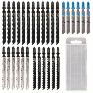 30 db különböző fűrész penge - magas széntartalmú acél, fekete és kék fogantyú 139853798 - Szerszám tartozék