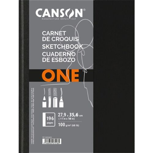 Canson One 196 lapos 27,9x35,6 cm álló tájolású Sima rajzpapírfüzet - Fekete 139840425