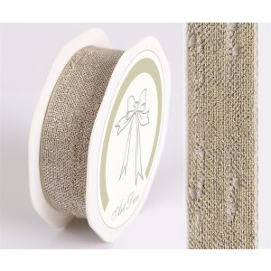 Iris Juta szalag fémszállal 25mm/10méter - Drapp