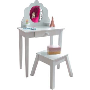 KidKraft Fa Tükrös fésülködőasztal székkel - Fehér
