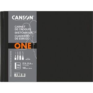 Canson One 196 lapos 27,9x21,6 cm fekvő tájolású Sima rajzpapírfüzet - Fekete 139841577 - Canson