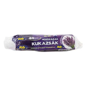 Szemeteszsák KELLY húzózáras illatosított levendula 50x60 cm 40L 15 darabos 139820761 - Kelly