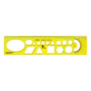 Sablon vonalzó OPTIMA hajlékony sárga 30cm 139822862 - Geometriai sablon