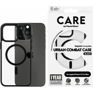 PanzerGlass Urban Combat iPhone 15 Pro Max MagSafe Telefon tok - Átlátszó / Fekete (1428) 139824145 - Sport telefontok