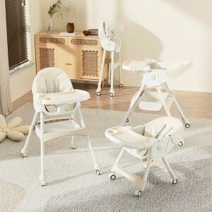 Wie neu - Pepita Happy Multifunctional Folding Feeding Chair with Toy Storage and Double Tray #beige