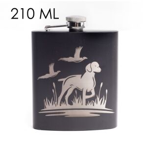 Iris rozsdamentes acél laposüeg fekete vizsla mintával 210ml 139826651 - Flaska