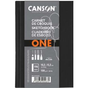 Canson One 196 lapos 10,2x15,2 cm álló tájolású sima rajzpapírfüzet - Fekete 139826911 - Canson