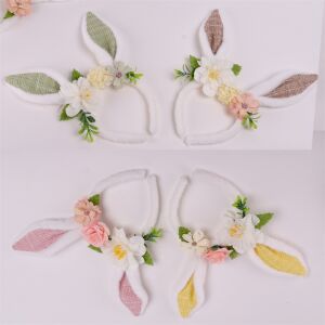 Iris nyuszifüles hajpánt virággal 24cm - Többféle