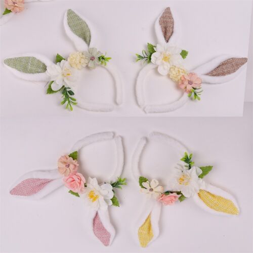 Iris nyuszifüles hajpánt virággal 24cm - Többféle