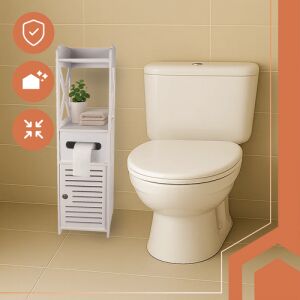 Fürdőszobai ajtós bútor WC-papír tárolóval, fehér - 80x20x21cm 139828854 - Fürdőszoba bútor