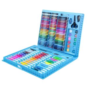 150-teiliges Zeichen- und Malset, Kunststoff, Blau