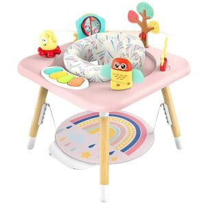 4-in-1-Baby-Jumper mit Aktivitätscenter WePro Store, Baby-Jumper, höhenverstellbar, 360° drehbarer Sitz, Geräusche, Lichter und attraktives Zubehör, ideal für Babys ab 6 Monaten, Rosa