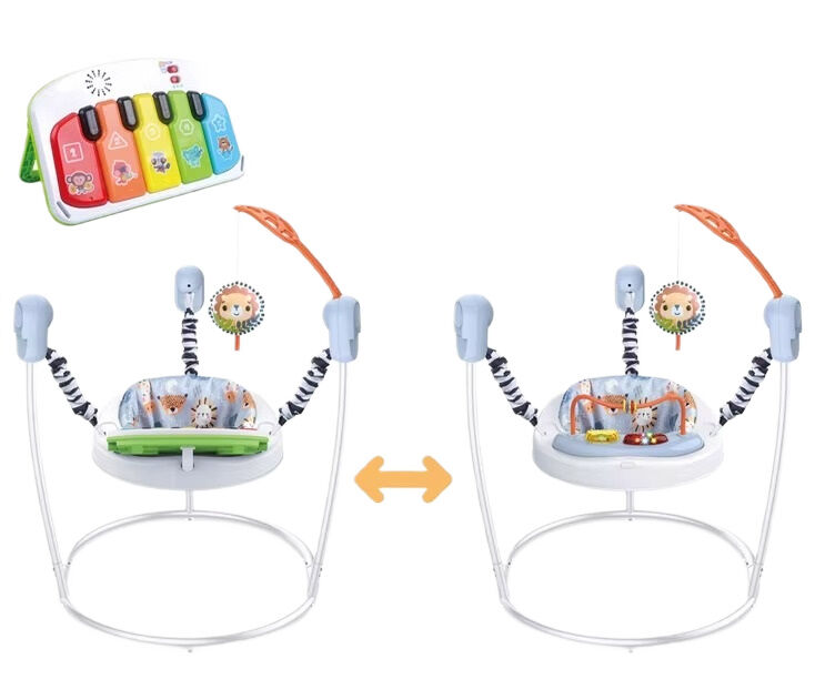 Saritor pentru copii 2 in 1 cu Centru de Activitati WePro Store, Baby Jumper, Ajustabil pe Inaltime, Scaun Rotativ 360, Sunete, Lumini si Accesorii atractive, ideal pentru bebelusi de la 6 lu