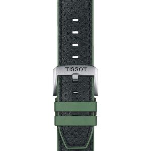 Tissot zöld gyári szilikon óraszíj bőr felsőrésszel 22 mm 139848784 - Tissot