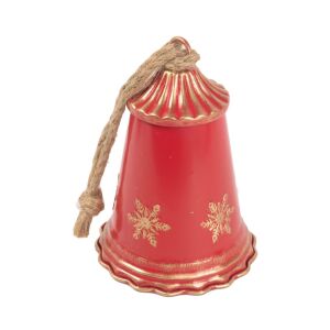 Bádog kolomp piros 11,5x16cm 139855692 - Karácsonyfadísz