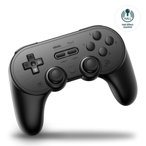 8BitDo Pro 2 Bluetooth Gamepad mit Hall-Effect-Joysticks auf weißem Hintergrund