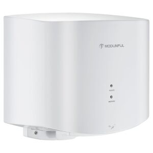 Elektromos kézszárító, automatikus infravörös érzékelővel, fali, 1200 W, meleg/hideg levegő, fehér, fürdőszobába, háztartási és kereskedelmi használatra