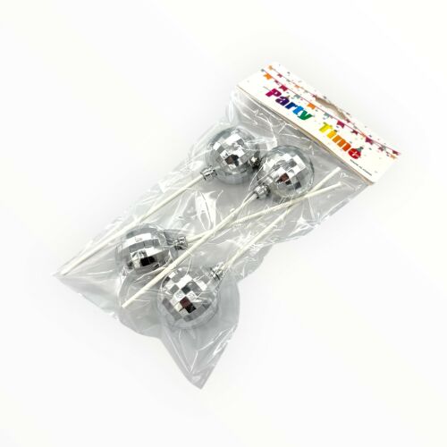 Torta beszúró, discogömb, 4cm, ezüst, 4db 139879745