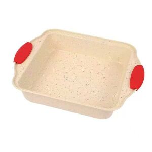 Brownie sütőforma, fém, szilikon fogóréssszel, 19×19cm