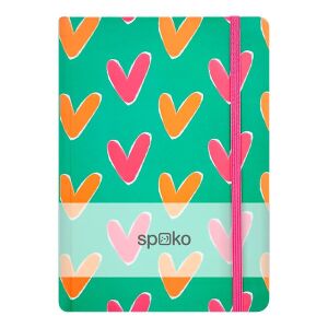 Jegyzetfüzet vonalas SPOKO A/5 96 lapos gumis keményfedeles kicsi szív 139880157 - Irodai papíráru