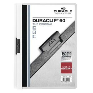 Klipmappa DURABLE Duraclip A/4 60 lapig fehér 139880177 - Gyorsfűző mappa