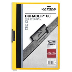 Klipmappa DURABLE Duraclip A/4 60 lapig sárga 139880355 - Gyorsfűző mappa