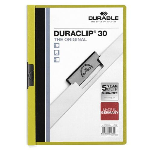 Klipmappa DURABLE Duraclip A/4 30 lapig zöld 139880357 - Durable