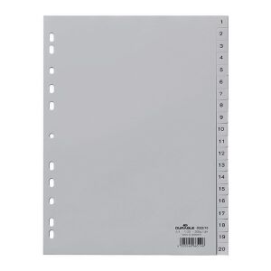 Regiszter DURABLE műanyag nyomtatott A/4 1-20 részes szürke 139880446 - Durable