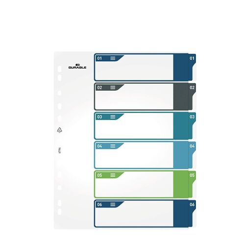 Regiszter DURABLE műanyag A/4 maxi 1-6 színes 139880501 - Durable
