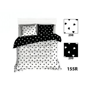 Pamut párnahuzat 40x40 R155 fekete fehér szív 139883160 - Dekoráció