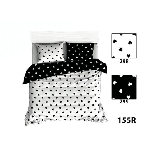 Pamut párnahuzat 40x40 R155 fekete fehér szív 139883160