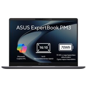 Asus ExpertBook PM3606CKA-MB0069 laptop, 16 hüvelykes WUXGA kijelző, AMD Ryzen AI 7 350 processzor, 16GB RAM, 1TB SSD, integrált grafika, operációs rendszer nélkül, szürke - Laptop