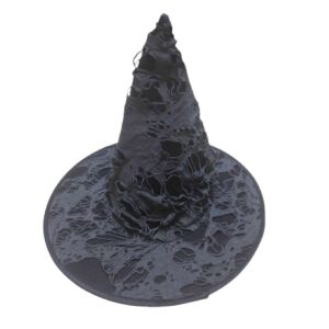 Fekete, rongyos boszorkány kalap elszigetelve fehér háttéren - Jelmez felnőtteknek