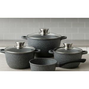 Hemberg 7 részes kerámia-márvány edénykészlet fedőkkel - Főzőedény & Sütőedény