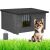Dechland insulated flat roof dog house M size in gray with dog