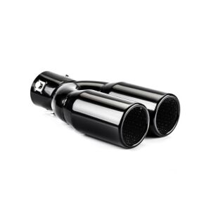 AMiO Schwarze Edelstahl Doppelrohr Auspuffblende - AMiO