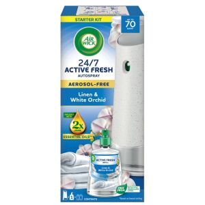 Air Wick Active Fresh Lan & Bijela Orhideja automatski osvježivač zraka početni set, bez aerosola, pruža do 70 dana svježine - Air Wick Automatski osvježivač zraka