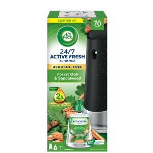 Air Wick Active Fresh automatic air freshener starter kit with Forest Oak & Sandalwood refill - Air Wick Automatic Air Freshener