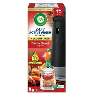 Air Wick Active Fresh automata légfrissítő Gyümölcsös téli puncs utántöltővel, akár 70 napos illatot biztosít - Air Wick Automata légfrissítő