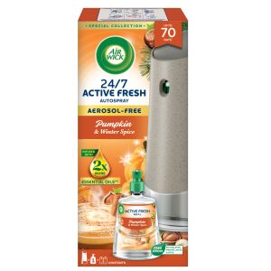Air Wick Active Fresh odorizant automat cu rezerve Pumpkin & Winter Spice, fără aerosoli - Odorizator de aer automat