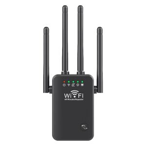 Fekete NEXTLY Wi-Fi jelerősítő 4 antennával - Jelerősítő