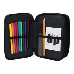 Goal gefülltes Federmäppchen mit Markern, Stiften, Lineal, Radiergummi, Spitzer und Notizblock - Federmappen