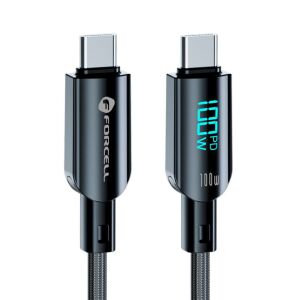 Kabel USB C do USB C Forcell F-Energy QC4.0 PD 5A 100W Digital 1,2 m C277 czarny 139896239 - Forcell Kabel USB